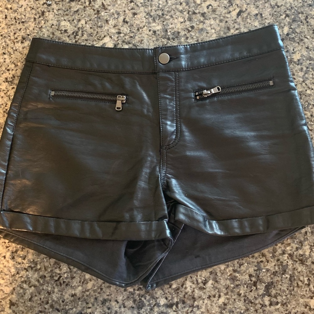NWOT Divided H&M Black Leather Shorts
